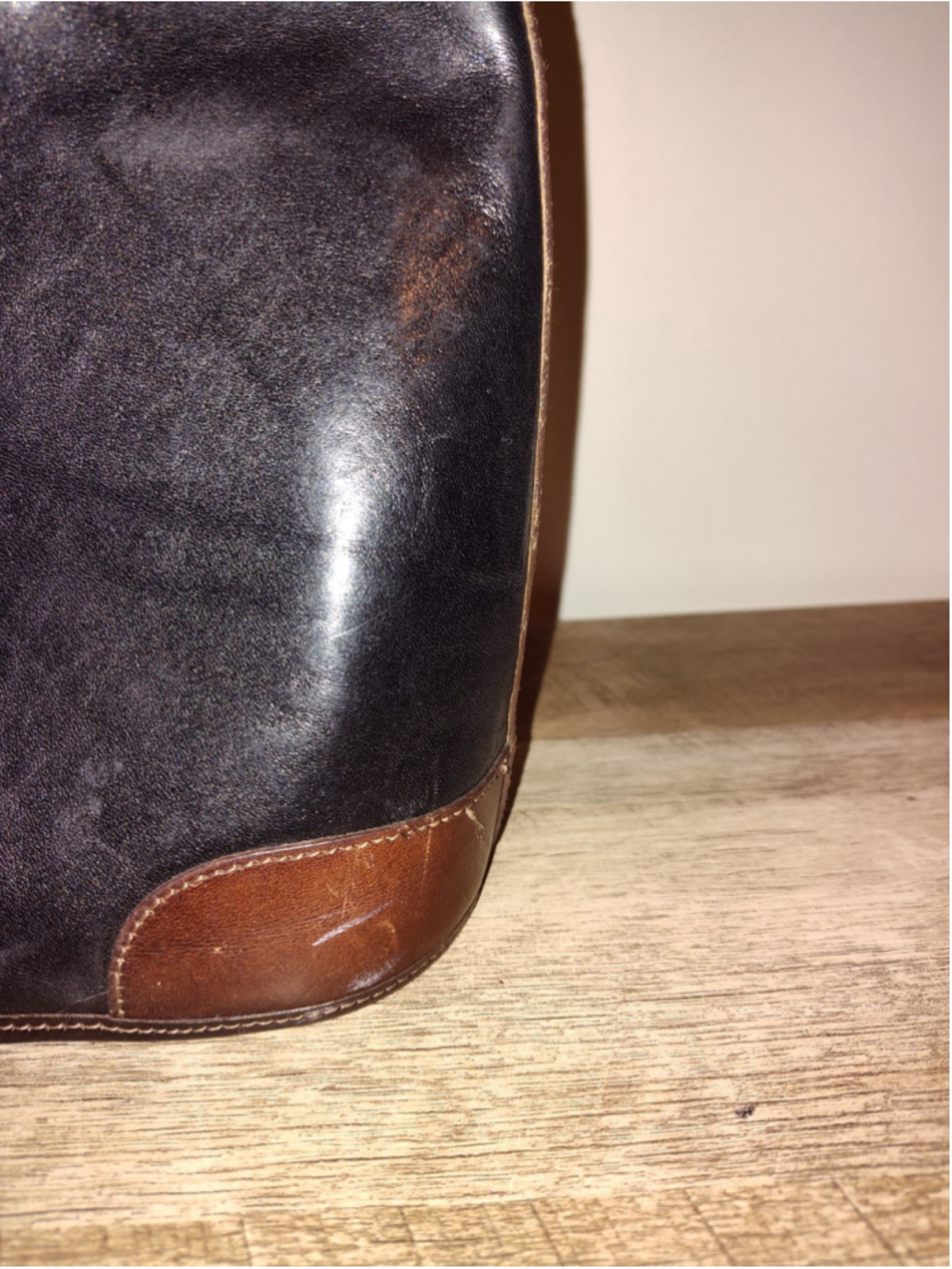 Brahmin Black and cognac brown leather bag - Picture 4 of 12